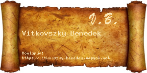 Vitkovszky Benedek névjegykártya